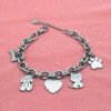 Bracciale con Ciondolo a forma di Cane Gatto Cuore Osso