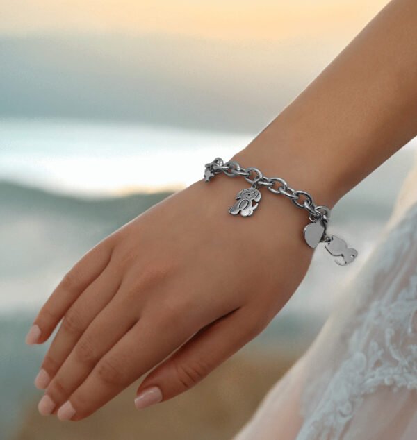 Bracciale con Ciondolo a forma di Cane Gatto Cuore Osso