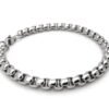 Bracciale a catena in acciaio inox per uomo e donna, Braccialetto Snake maglia acciaio, Colore Argento, 21 cm, Taglia unica