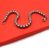 Bracciale a catena in acciaio inox per uomo e donna, Braccialetto Snake maglia acciaio, Colore Argento, 21 cm, Taglia unica